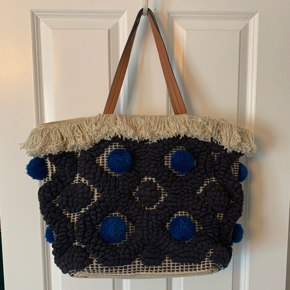 Tory Burch pompom tote